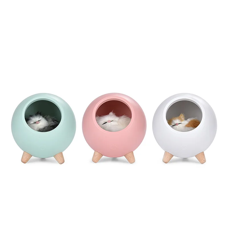 

Cat night light small pet house atmosphere lamp led bedroom bed with sleep light usb charging cute pet cat light ZP8051442