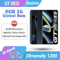 Original realme Neo smart phone 6 43 120Hz Super AMOLED MTK Deminsty 1200 65W 4500mAh Fast Charge 64MP Camera Global ROM