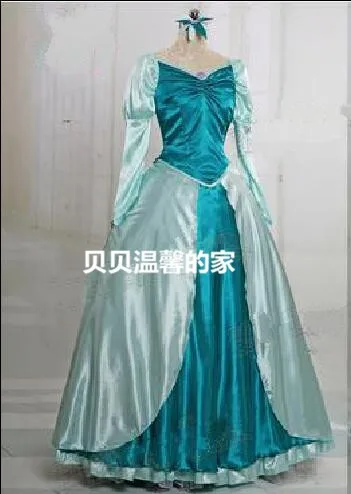 Костюм принцессы Ариэль для косплея Русалочка женское платье Длина юбки