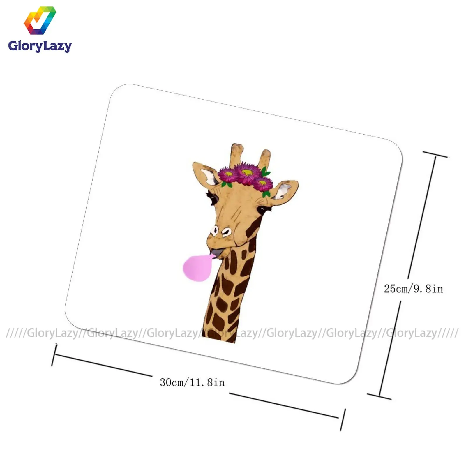 Жевательная резинка Мышь коврик для мыши Противоскользящий украшенный принтом