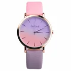 2020 женские часы, модные радужные часы, женские часы с градиентом, кварцевые часы с кожаным ремешком, 8 марта, подарки, низкая цена, Прямая поставка