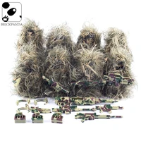 6pcs ghillie suit figures building blocks military camouflage soldier accessories weapon army parts bricks toys for children