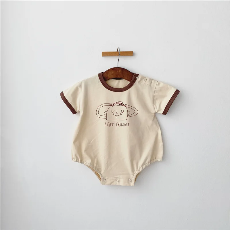 Летняя Новинка милое цельное боди для мальчиков и девочек детская треугольная