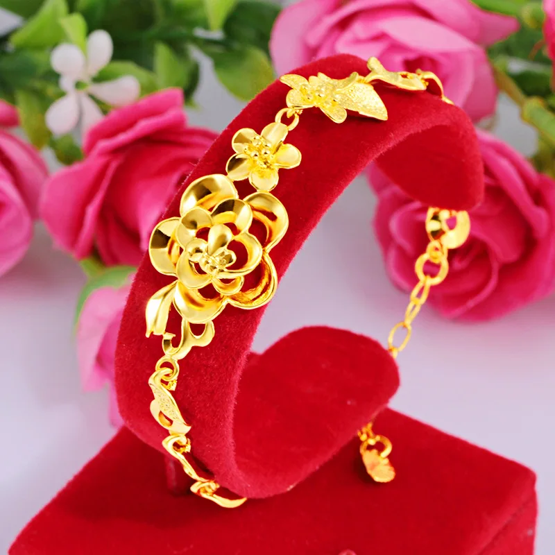 Браслеты женские из 18 каратного золота Изящные Ювелирные украшения драгоценных