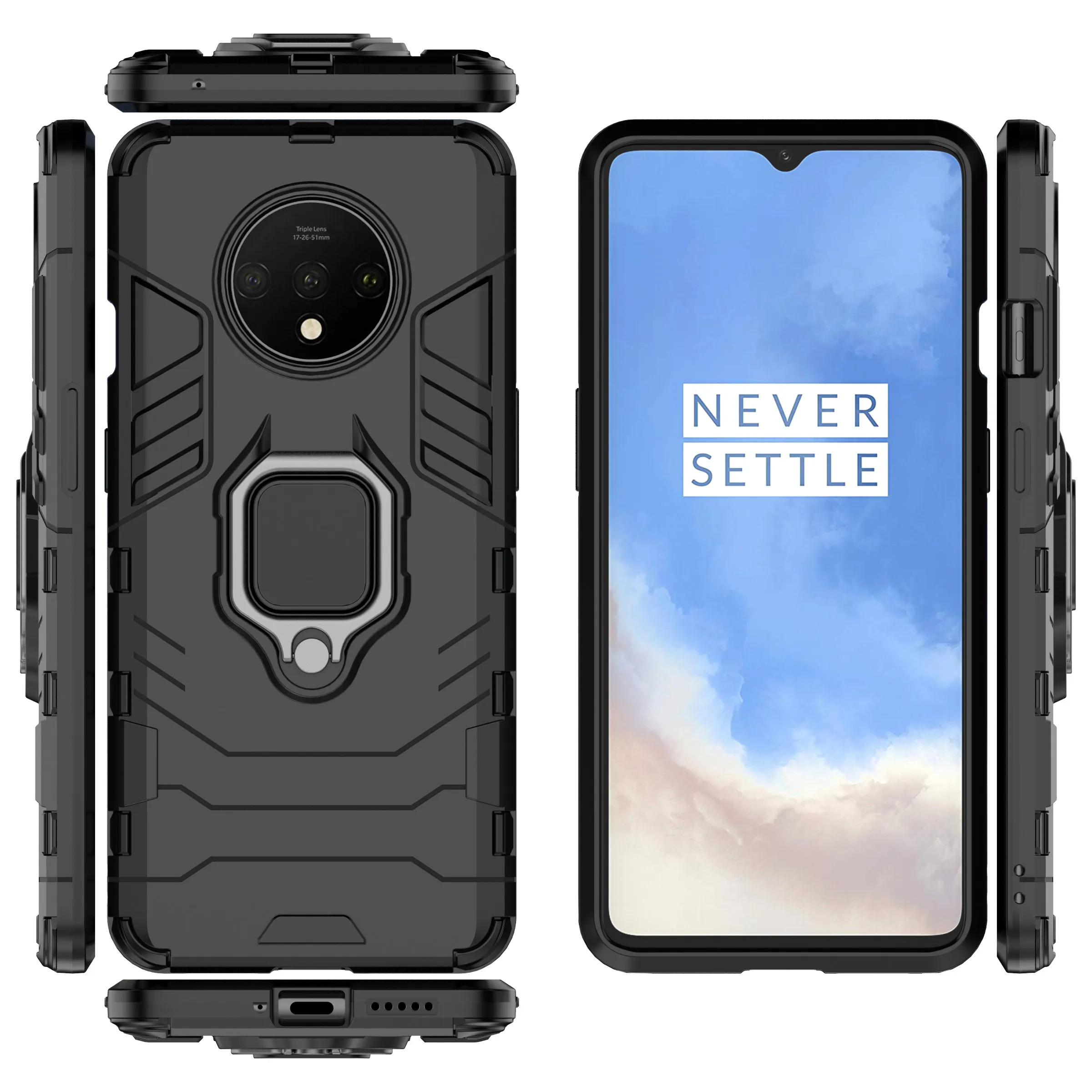 Чехол для OnePlus 7 T чехол One Plus t защитный с кольцом на палец телефона plus