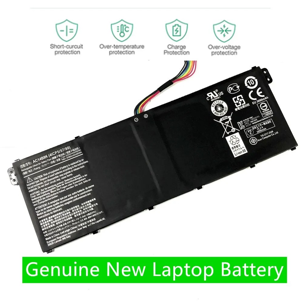 

Новая аккумуляторная батарея AC14B8K для Acer Chromebook 11 CB3-111 13 CB5-311 15 C910 C810 CB3-531 CB5-571 ES1-511 ES1-512 4ICP5/57/80