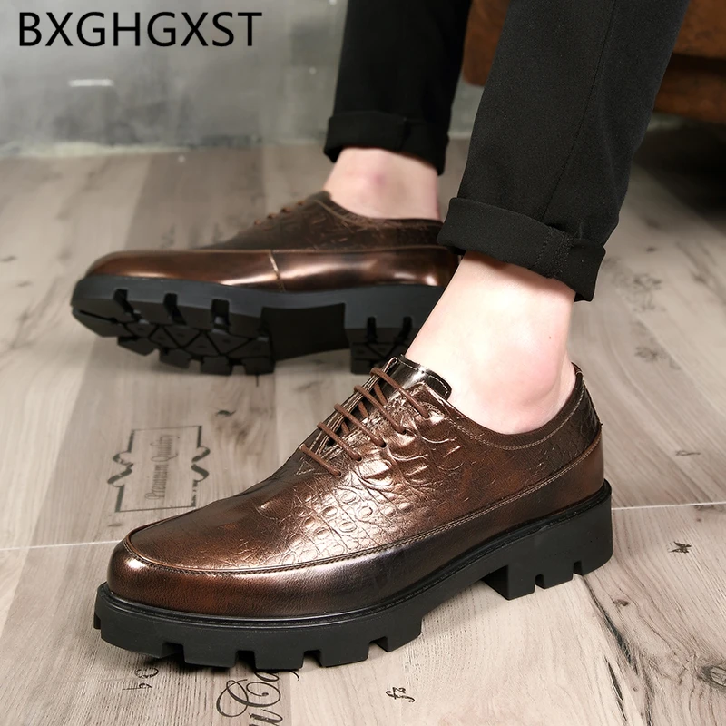 

Crocodile Shoes Men Classic Coiffeur Elevator Shoes For Men Formal 2022 Italian Brand Designer Men Shoes Leather Slip Dress Buty