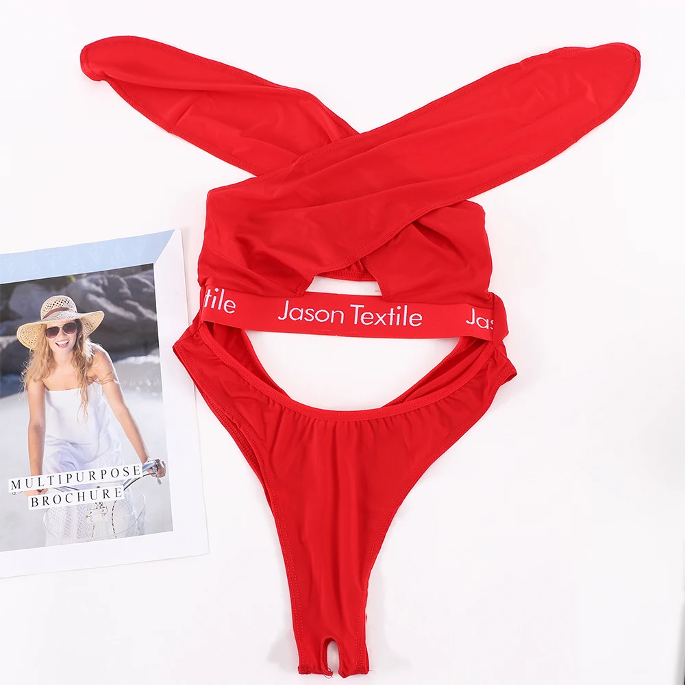 Экзотическое нижнее белье без бретелей Babydoll боди для женщин Цельный купальник с