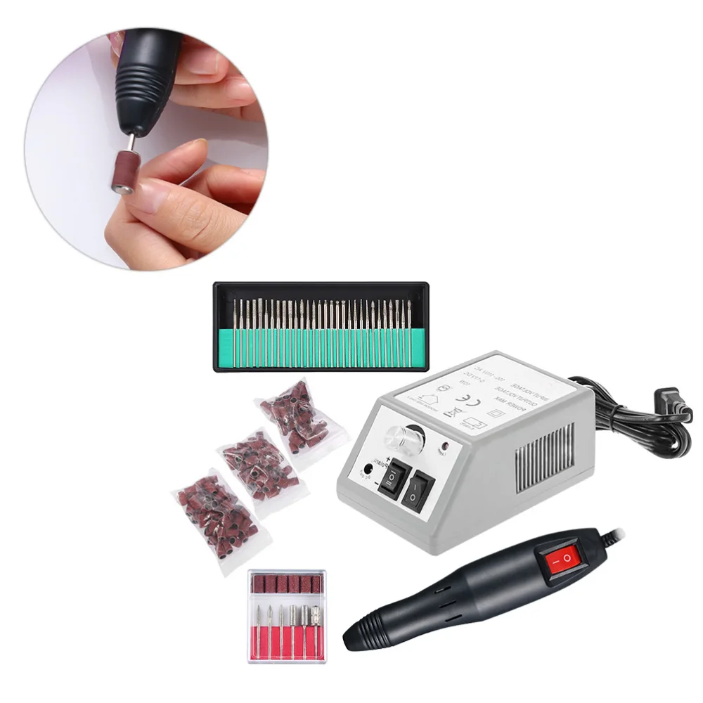 

Electric Nail Drill Machine Set Sanding Bands Nail Care Set Nail Nursing Kit (Plug)