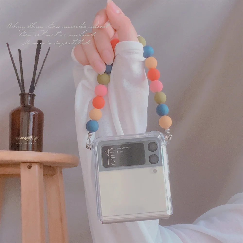 

Simple Colorful Bracelet Style Phone Case for Samsung Galaxy Z Flip 2 Z Flip 3 TPU And PC Material Four-corner Anti-fall Shell