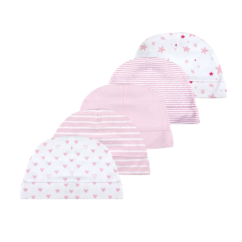 5pcs/lot Baby Hats 100% cotton Printed &amp Caps For 0-6 Months Newborn Accessories Dropshipping ropa de bebe Roupas | Детская одежда и