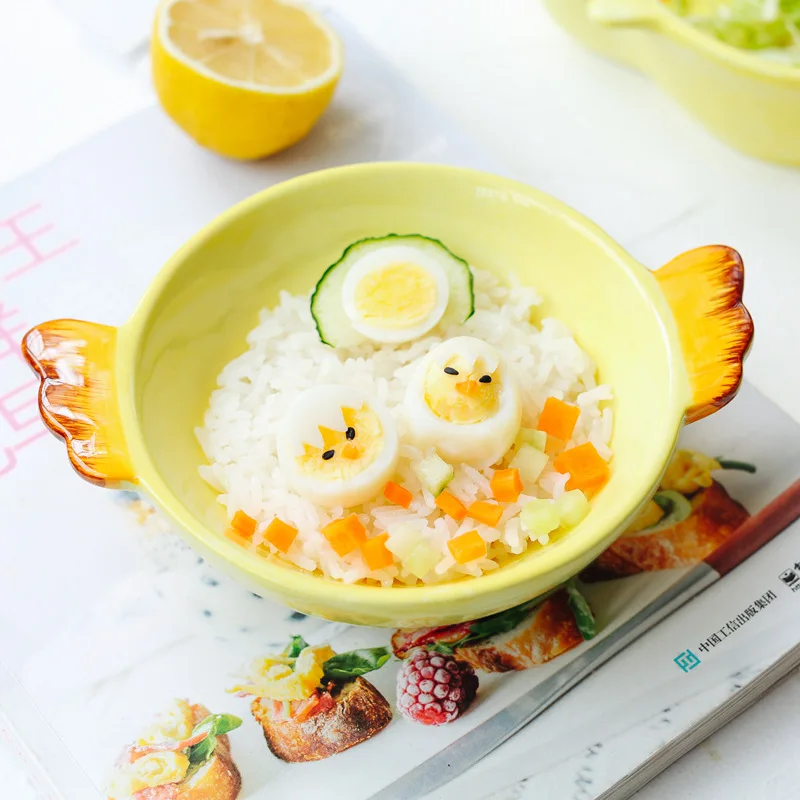 Детские Керамические Столовые приборы с мультипликационным рисунком курица