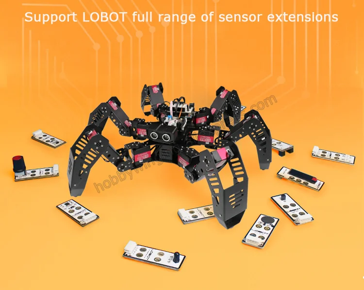 18 dof, алюминиевый Hexapod Spiderbot робот/Вторичный развивающий набор бионический паук Arduino программируемый Обучающий робот