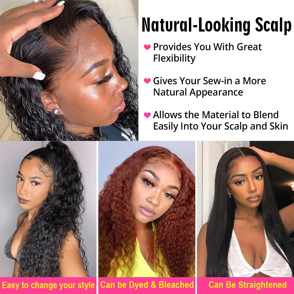 Alipearl Brazilian Deep Wave 4 Bundles With Frontal Closure Human Hair Remy Extension Natural Color | Шиньоны и парики