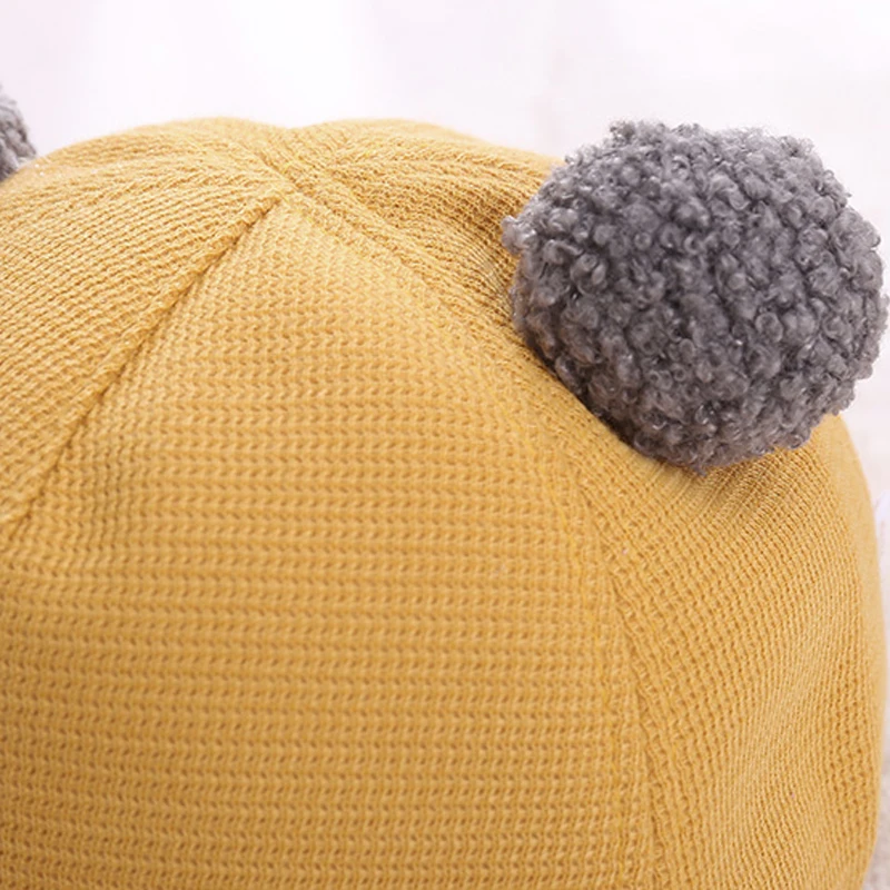 Детские хлопковые шапки с милыми шариками детская бейсбольная кепка ушками