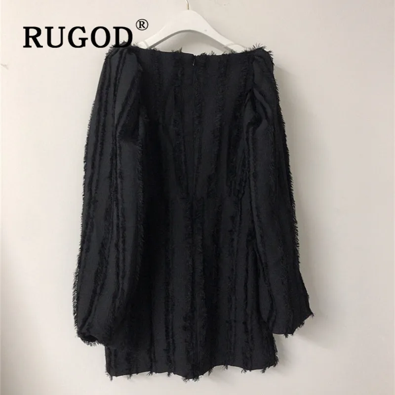 RUGOD/весенние вечерние платья в стиле ретро с кисточками Корейское мини платье