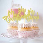Открытка с золотыми блестками для украшения торта, на день рождения, 1020 шт.