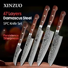 XINZUO набор кухонных ножей Дамасские вены из нержавеющей стали для очистки овощей сантоку нарезки шеф-повара нож для приготовления пищи Палисандр Ручка