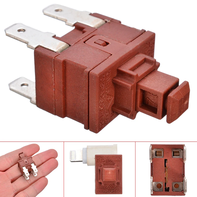 

1pc Power Switch Push Button KAN-L5 Switch 7.5A 250V AC 4 Pin ON OFF T120 Water Heater Vacuum Cleaner Special Lock Self-locking