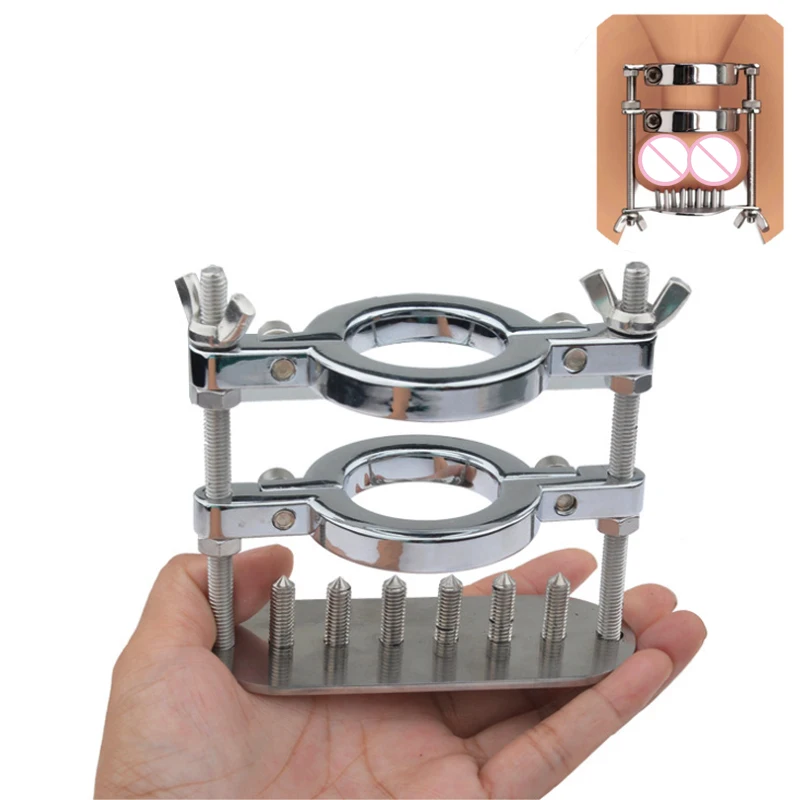 Металлическое кольцо на пенис с шипами Растяжитель Для мошонки БДСМ бондаж Бик