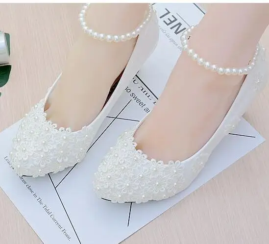 Белые свадебные туфли со шнуровкой цвета слоновой кости ручной работы на высоком