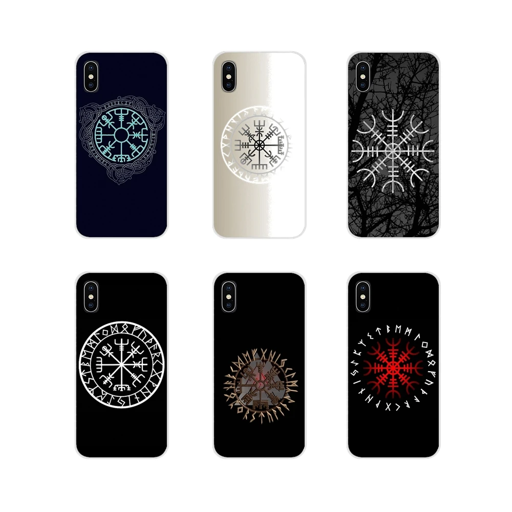 Силиконовый чехол для телефона в скандинавском стиле с викингом вегвизиром