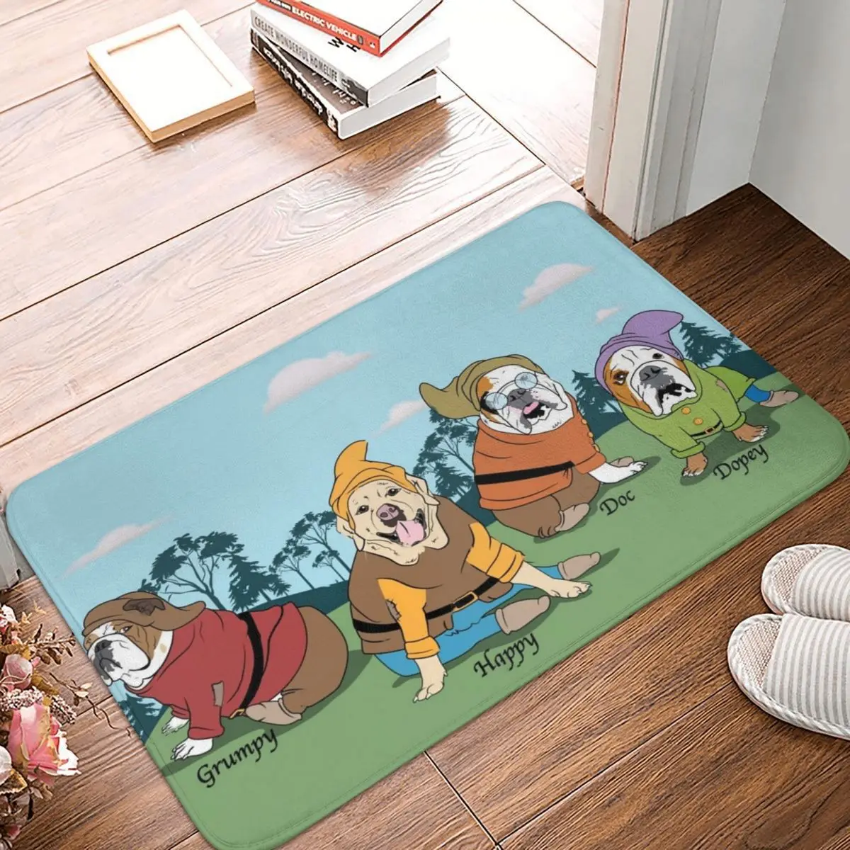 Коврик с изображением бульдога гномов коврик для ног ванной нескользящий входа