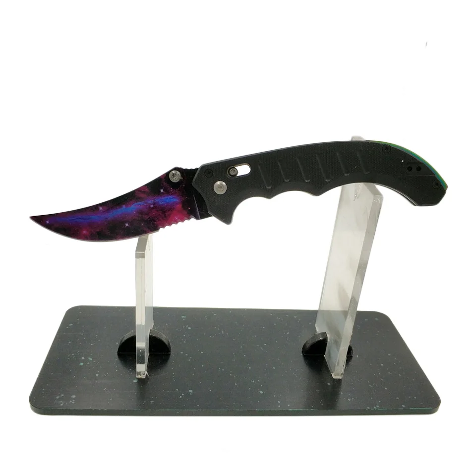 

Real CS:GO Folding Flip Knife Fade Counter Strike Colors Blade Galaxy Tactical Fade Survival Knives G10 Handle