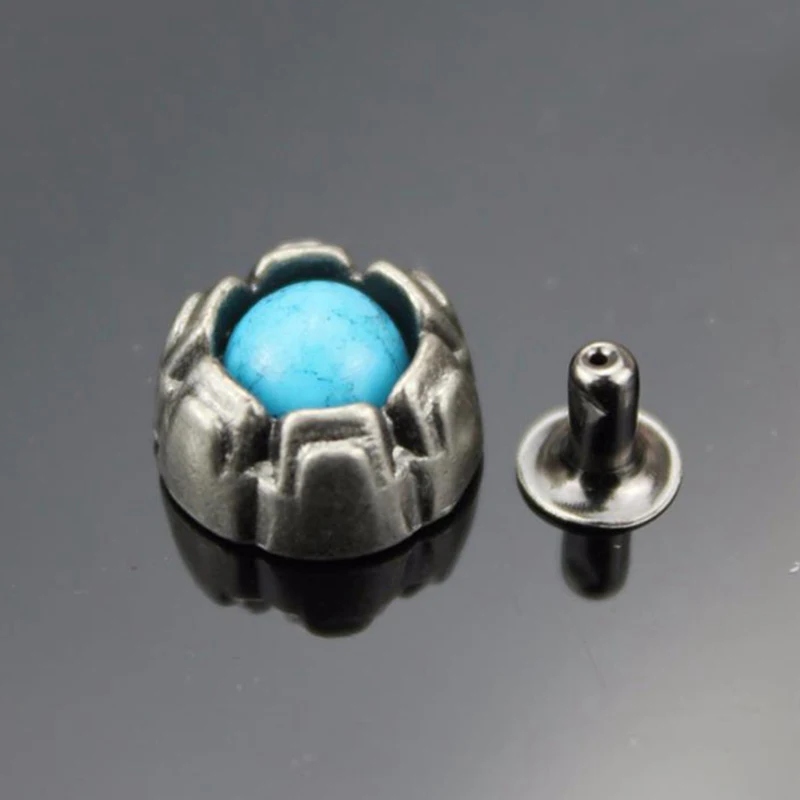 Синие бирюзовые искусственные драгоценные камни заклепки в - Цена: 