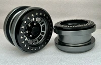 gvm cnc 2 9%e2%80%9d aluminum beadlock wheels green wblack rings for axial 16 scx6