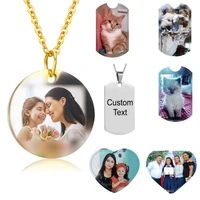 stainless steel necklace for women men personalized custom photo and text pendant necklaces gold chain necklace jewelry gift