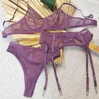 3 шт., сетчатые прозрачные стринги для женщин, с подвязками