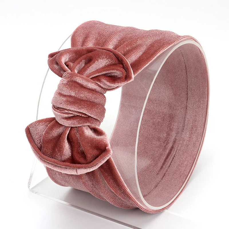 

New Velvet Baby Headband Turban Big Bowknot Baby Girl Headband For Newborn Bow Hair Band Children Kid Head Wrap Hair Accessories