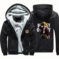 one piece luffy anime windbreak outwear coat men warm hoodie man thick camouflage sleeve causal winter jacket hoody men clothes