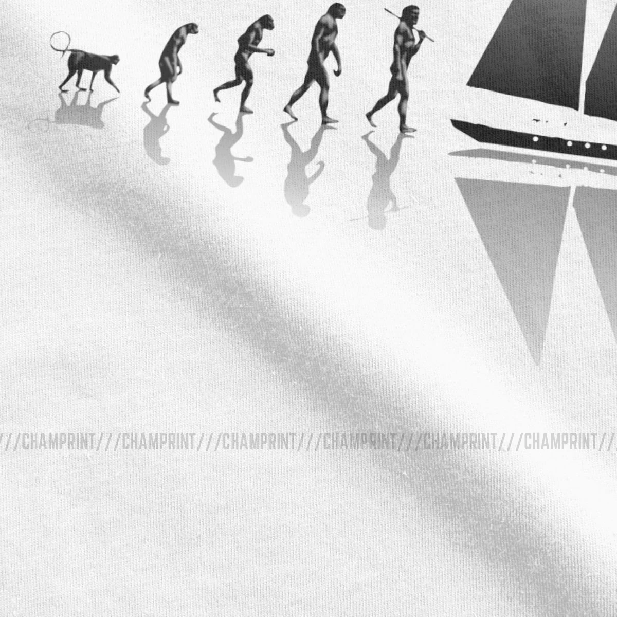 Мужская хлопковая футболка Sailing Evolution летняя с коротким рукавом морской лодкой