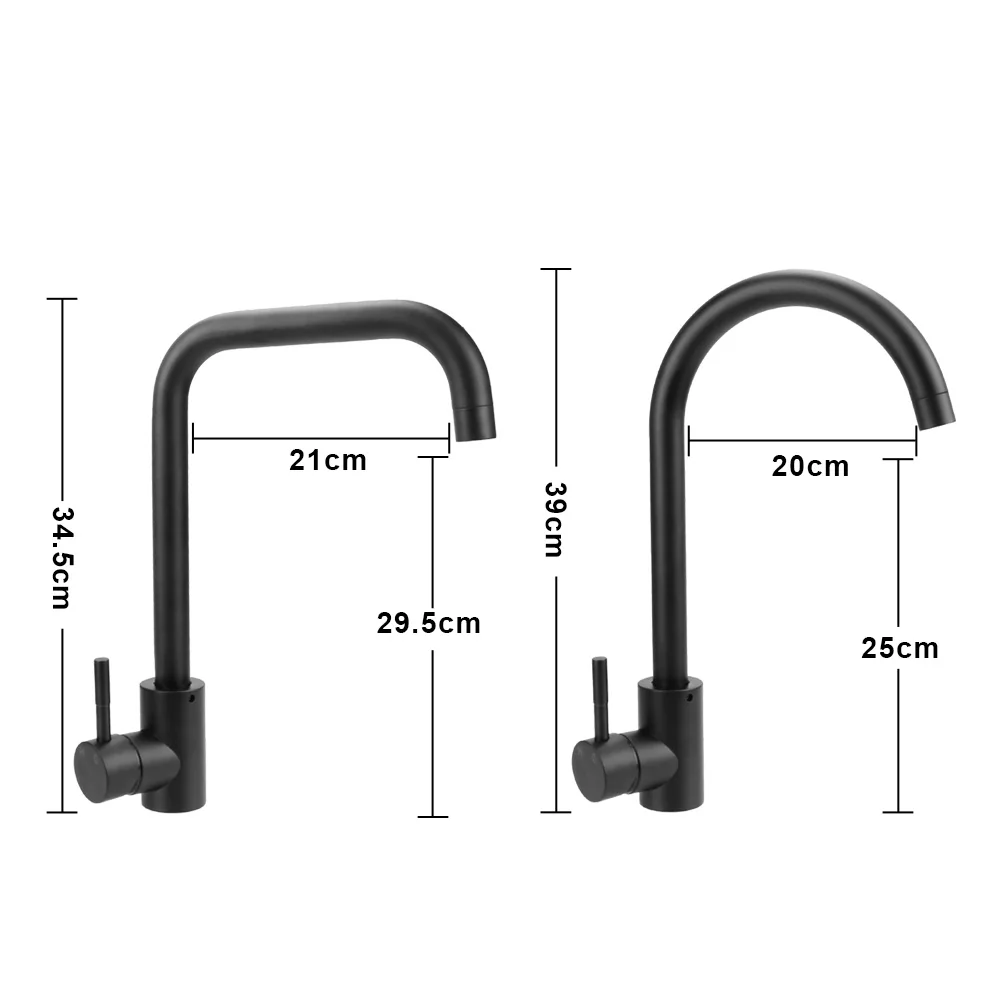 

Mixer Tap Kitchen Accessories Kitchen Faucet Hot and Cold Deck Mounted Sinks Stainless Steel 360 Rotate Black Pull out