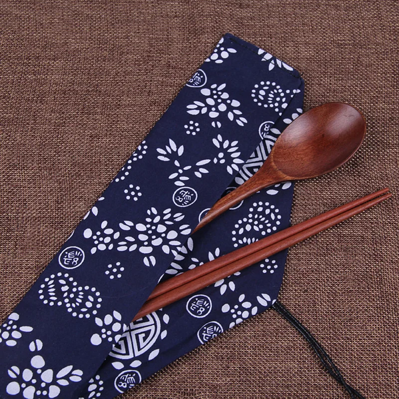 Портативный деревянный набор посуды с полезной ложкой палочки для еды дорожная