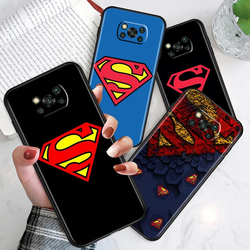 

Strong Hero Logo For Xiaomi Civi Mi A2 A1 6X 5X Play Mix 3 Poco M4 X3 NFC F3 GT M3 M2 X2 F2 Pro C3 F1 Black Phone Case
