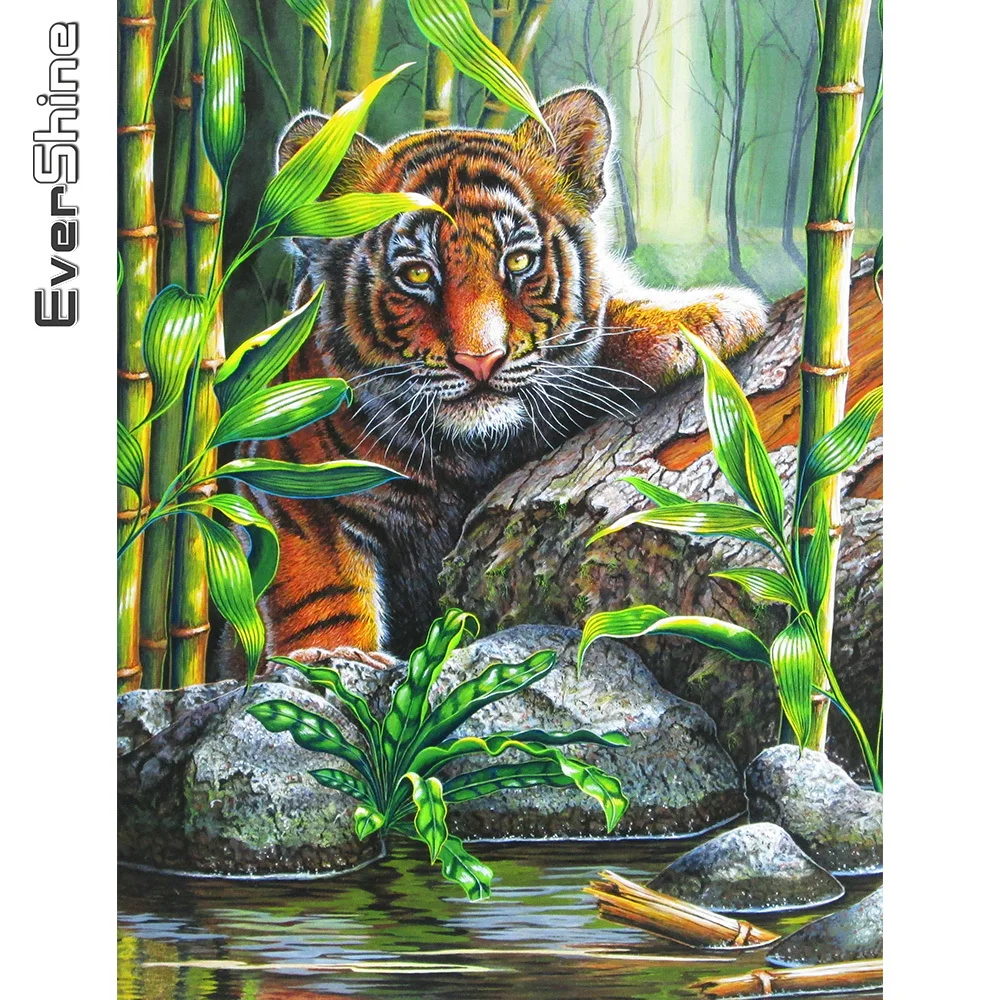 

Evershine 5D алмазная Вышивка Тигр своими руками Новое поступление хобби алмазная живопись животные полная квадратная Мозаика Искусство Декор д...