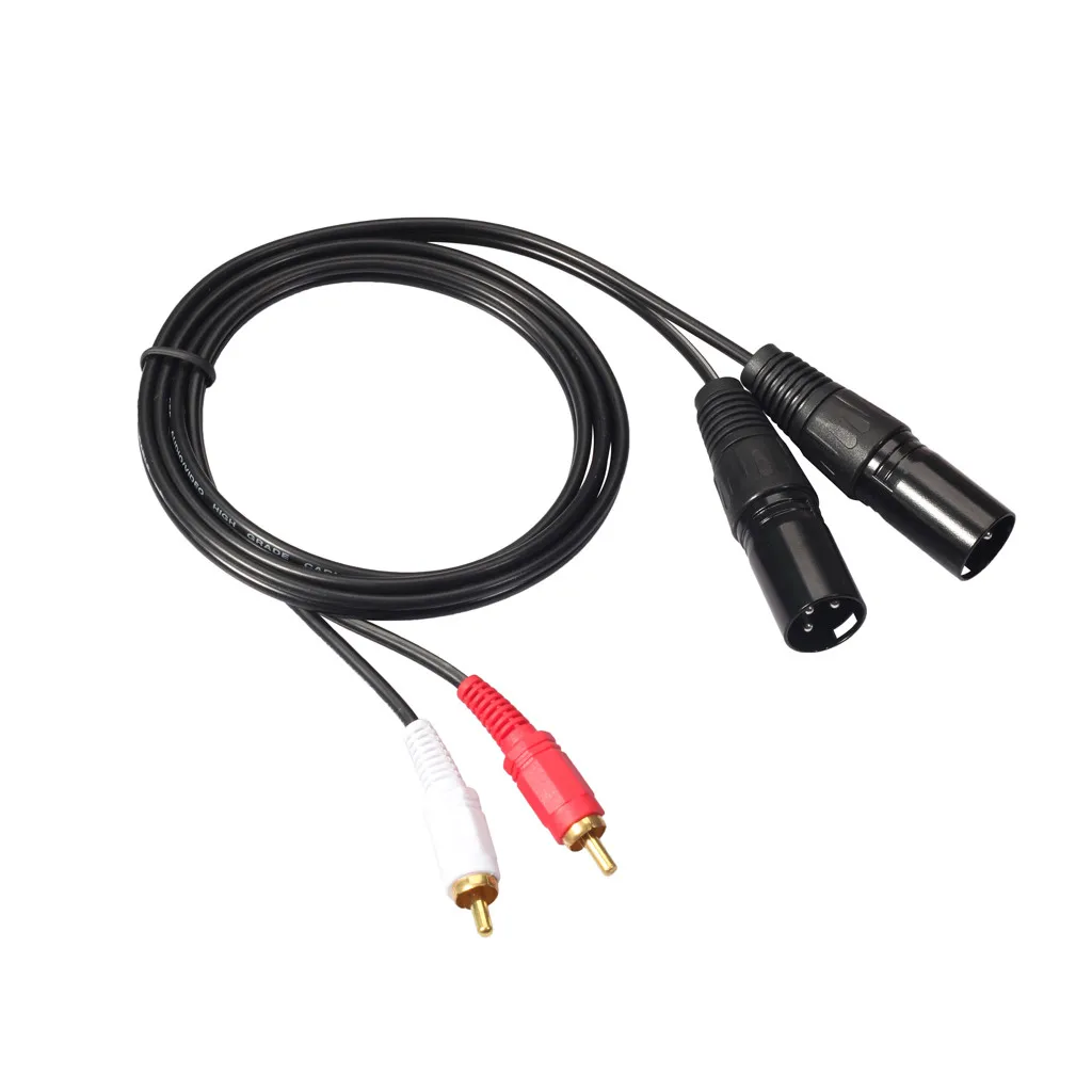 Двойной RCA Мужской XLR 3 Pin Amp смеситель Динамик микрофонный кабель 1 5 м Металл и штекеры с высокой