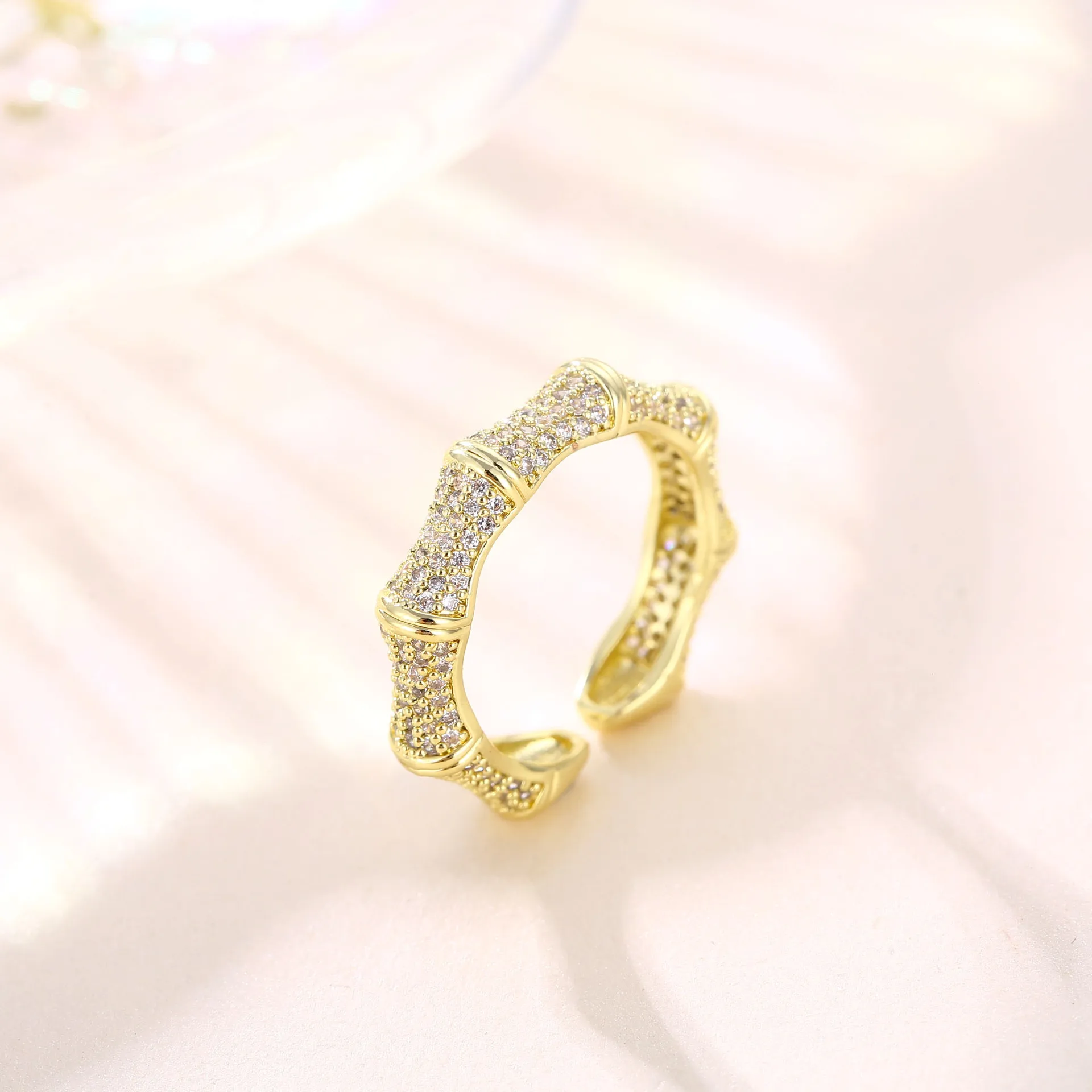 

KS041 Fashion Temperament Exquisite Ring Party Gift Women's Dance Geometric Bamboo Ring 2021 Popular Jewelry