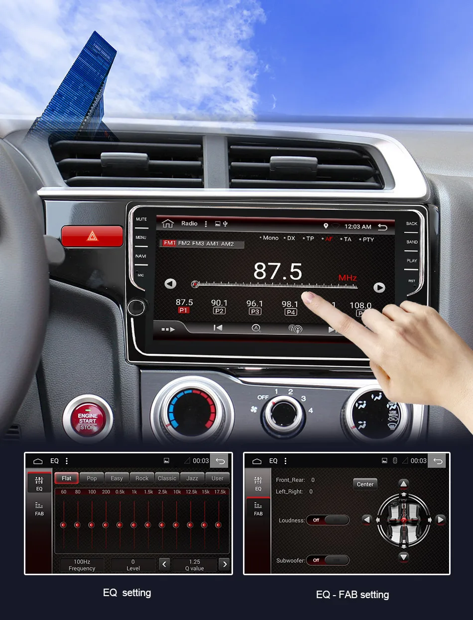 Eunavi 2 din " Android 9 Автомобильный мультимедийный Авто Радио стерео для HONDA JAZZ FIT правый руль gps 4G+ 64G без dvd bt