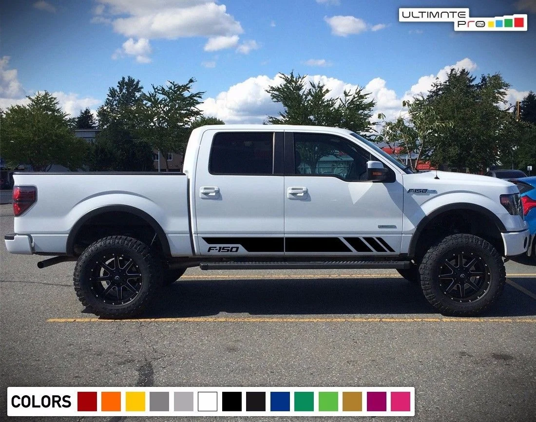 

For 1Set/2Pcs Decal Sticker Vinyl Side Stripe Kit d F150 Raptor Door Off Road Sport Bed Car Styling