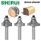 1 шт. 8 мм хвостовик, круглые фрезы для деревообработки, инструмент для деревообработки, 2 концевые фрезы с подшипником, фрезы, угловые круглые сверла