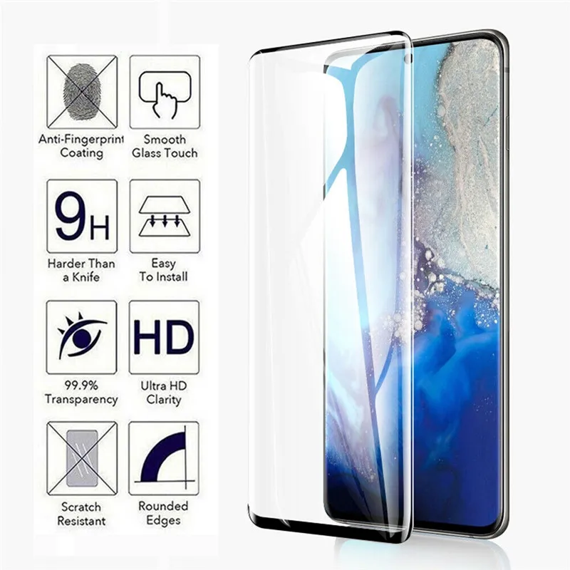 

3D Full Glue Tempered Glass Galaxy Note20 Phone Case For Samgung Galaxy Note 10 S20 S10 S9 S8 Plus s 20 10 9 8 10E ultra genuine