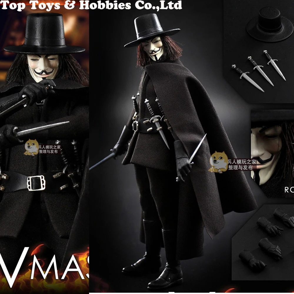 Коллекция 1/12, цилиндрическая голова BH004 1/12 VMASK V для вендетты, Мужская фигурка, набор, экшн-фигурка, модель, игрушка, подарок для фанатов
