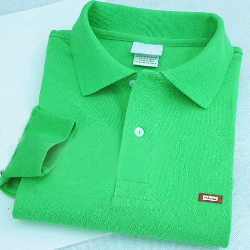 Мужские рубашки поло с длинным рукавом Повседневные Классические брендовые из