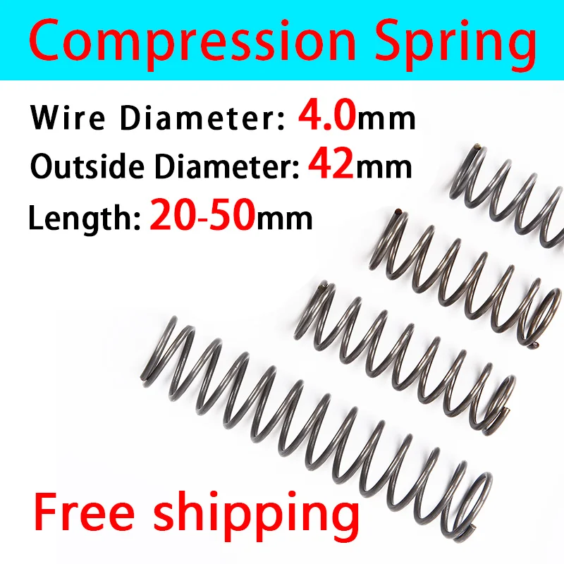 

Compressed Spring Line Diameter 4.0mm, External diameter 42mm, Length 20mm-50mm Return Spring Cash Sale Pressure Spring