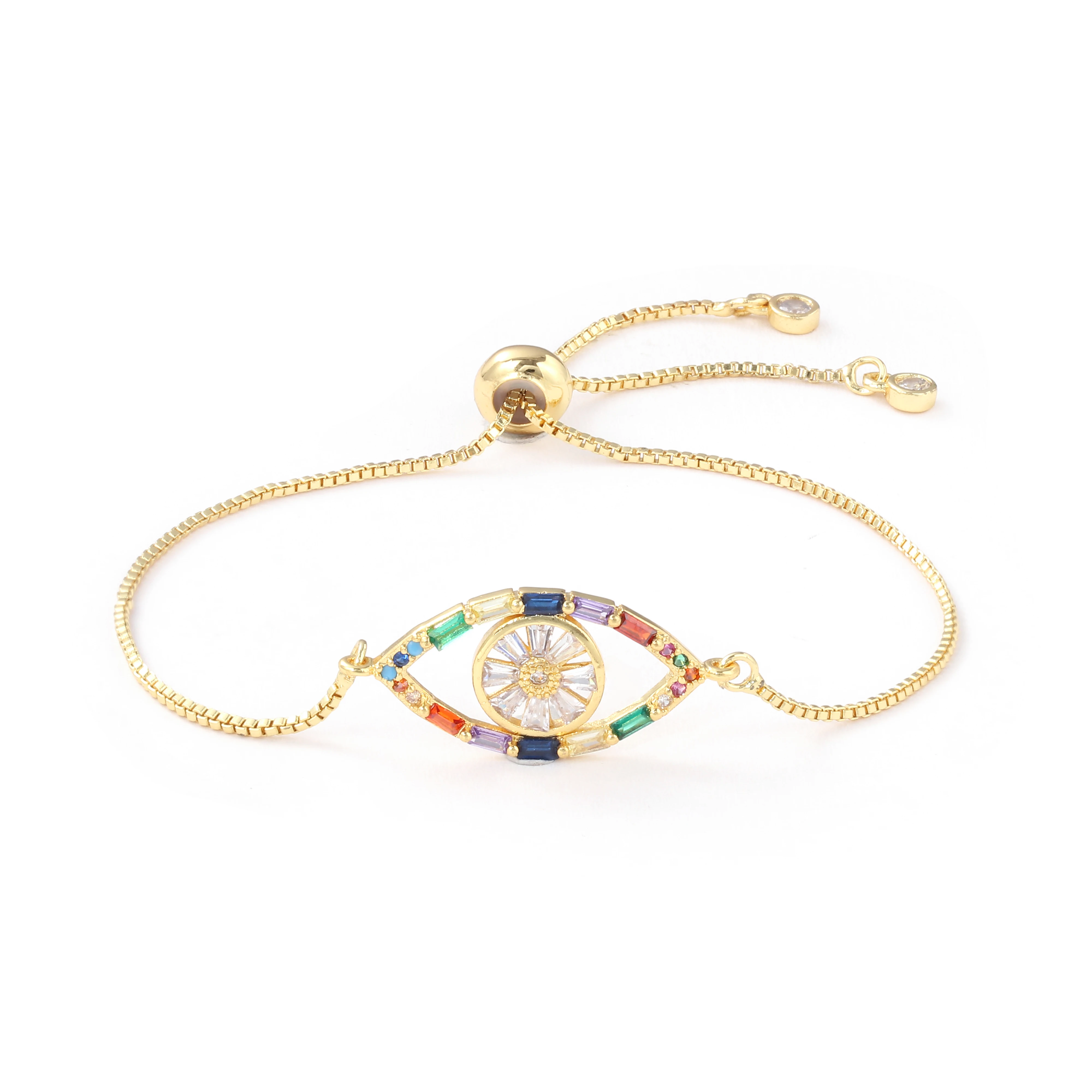 Золотой магический глаз браслет для женщин 2019CZ Цирконий яркие глаза модный