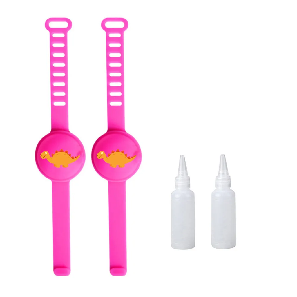 

Printed Cartoon Child Bracelet Hand Sanitizer Dispensing Portable Bracelet Wristband Hand Dispenser hand pumps bracelet 2PCS